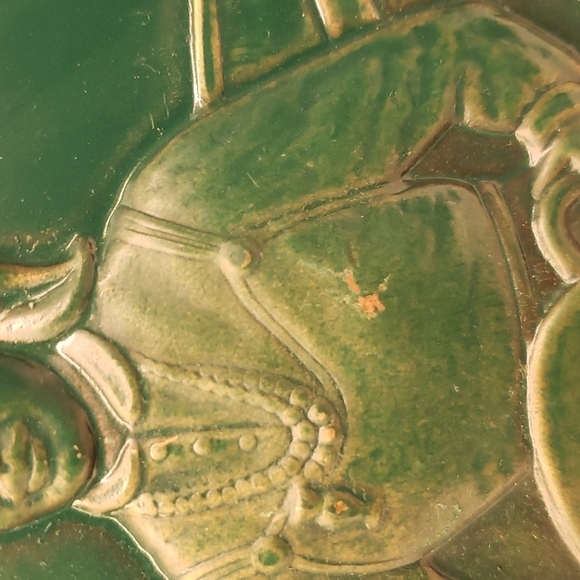 VINTAGE Set of 3 Pewter Hanging Decorative Plates Green Gold 'Ricordo D'Abruzzo' - Picture 9 of 11